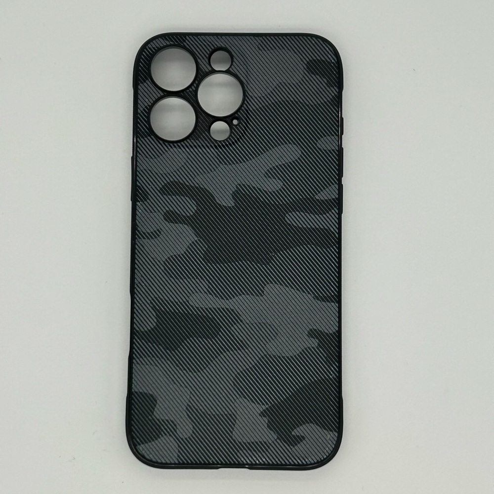 iPhone 16 Pro Max Camouflage Phone Case - Black and Gray